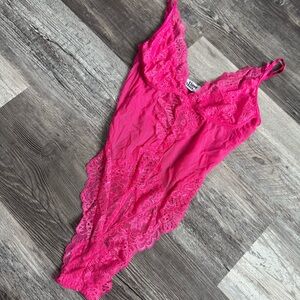 Tiger mist pink lace bodysuit